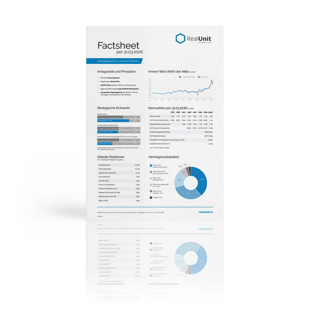 RealUnit Factsheet Q1 2026 CHF de Mockup